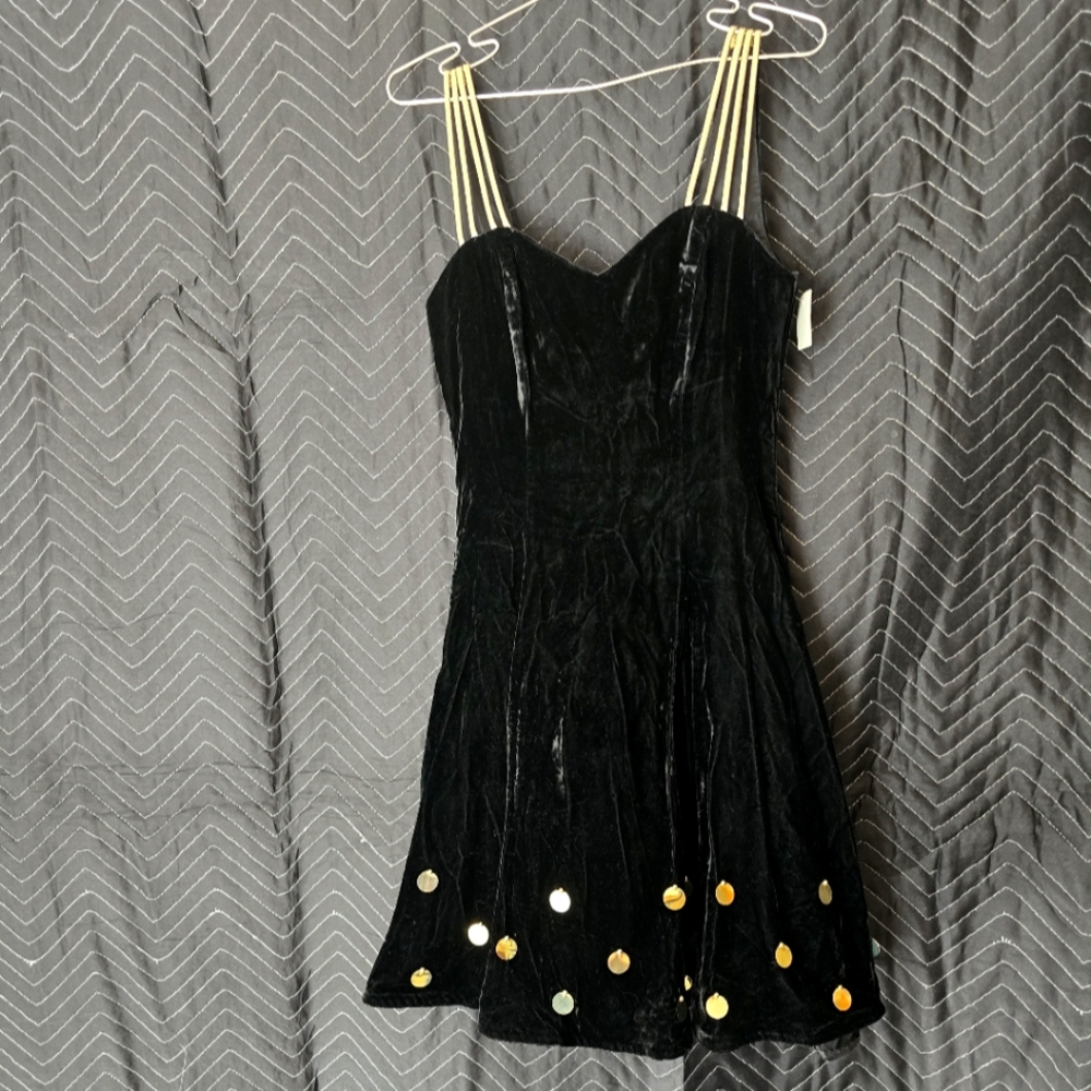 NWT Vintage Black Velvet Special Occasion Dress